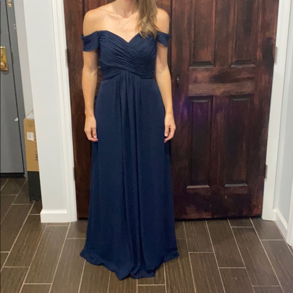 Floor length navy gown